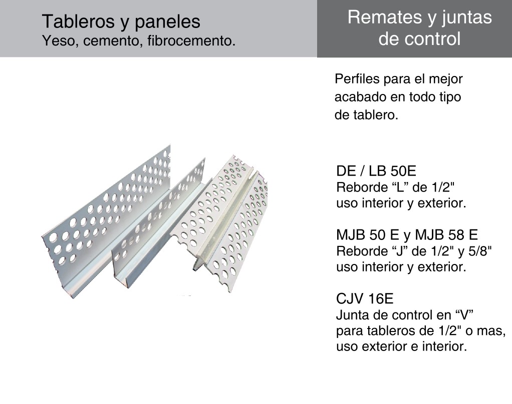 REMATES Y JUNTAS DE CONTROL